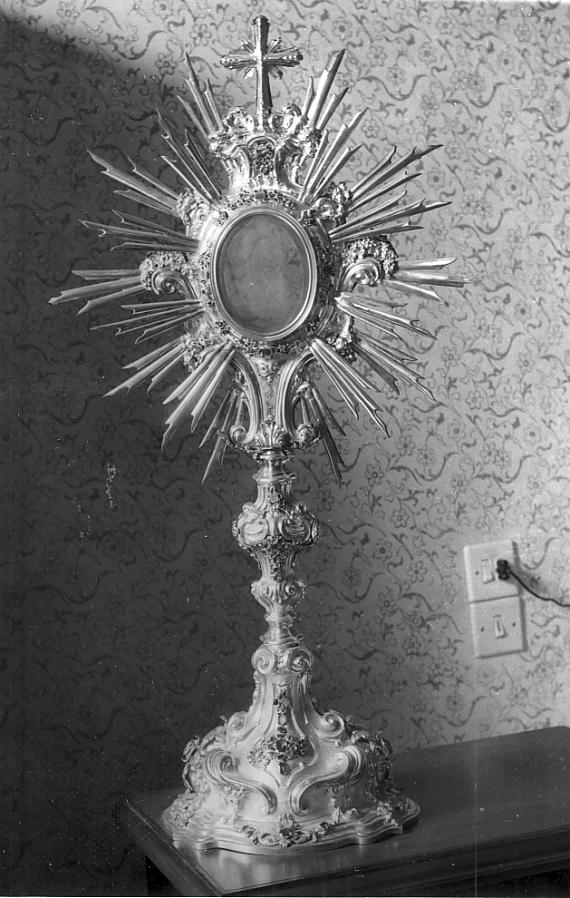 ostensorio - a raggiera, opera isolata - ambito bresciano (sec. XVIII)