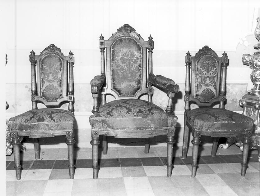 poltrona, insieme - ambito italiano (sec. XIX)