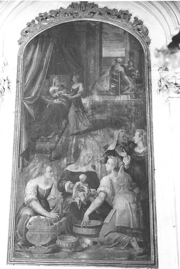 nascita di San Giovanni Battista (dipinto, opera isolata) di Barca Giovanni Battista (attribuito) (sec. XVII)