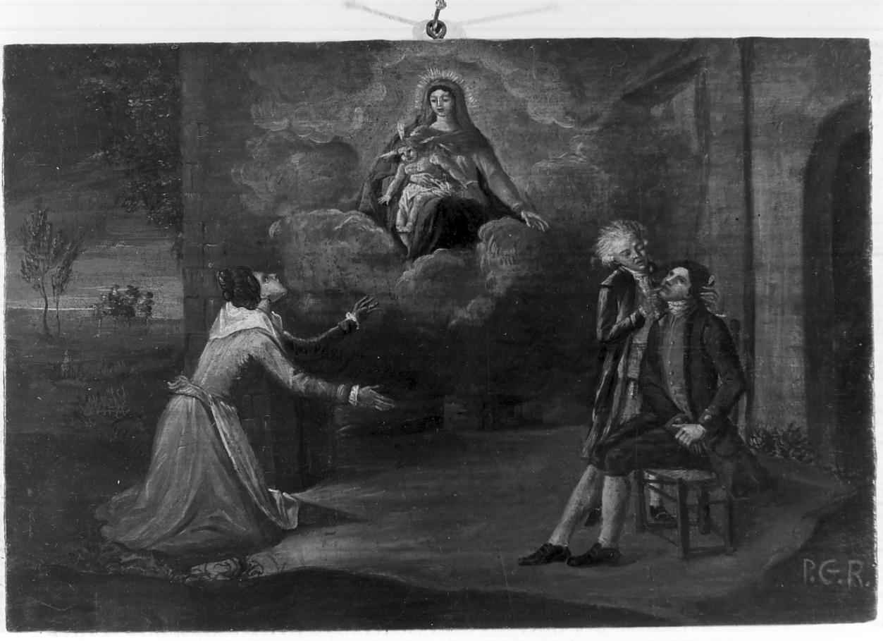 la Vergine e devoti (ex voto, opera isolata) - ambito italiano (sec. XVIII)