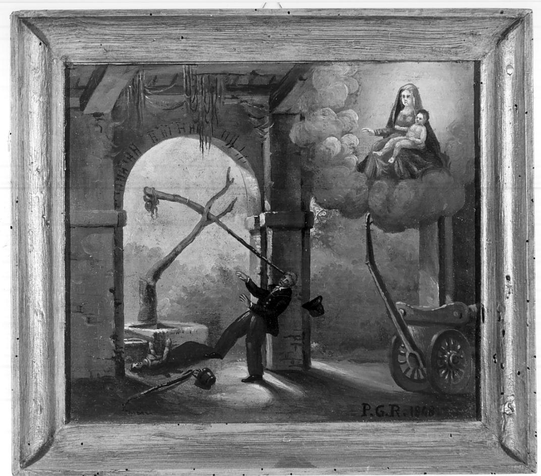 la Vergine e un devoto (ex voto, opera isolata) - ambito italiano (sec. XIX)