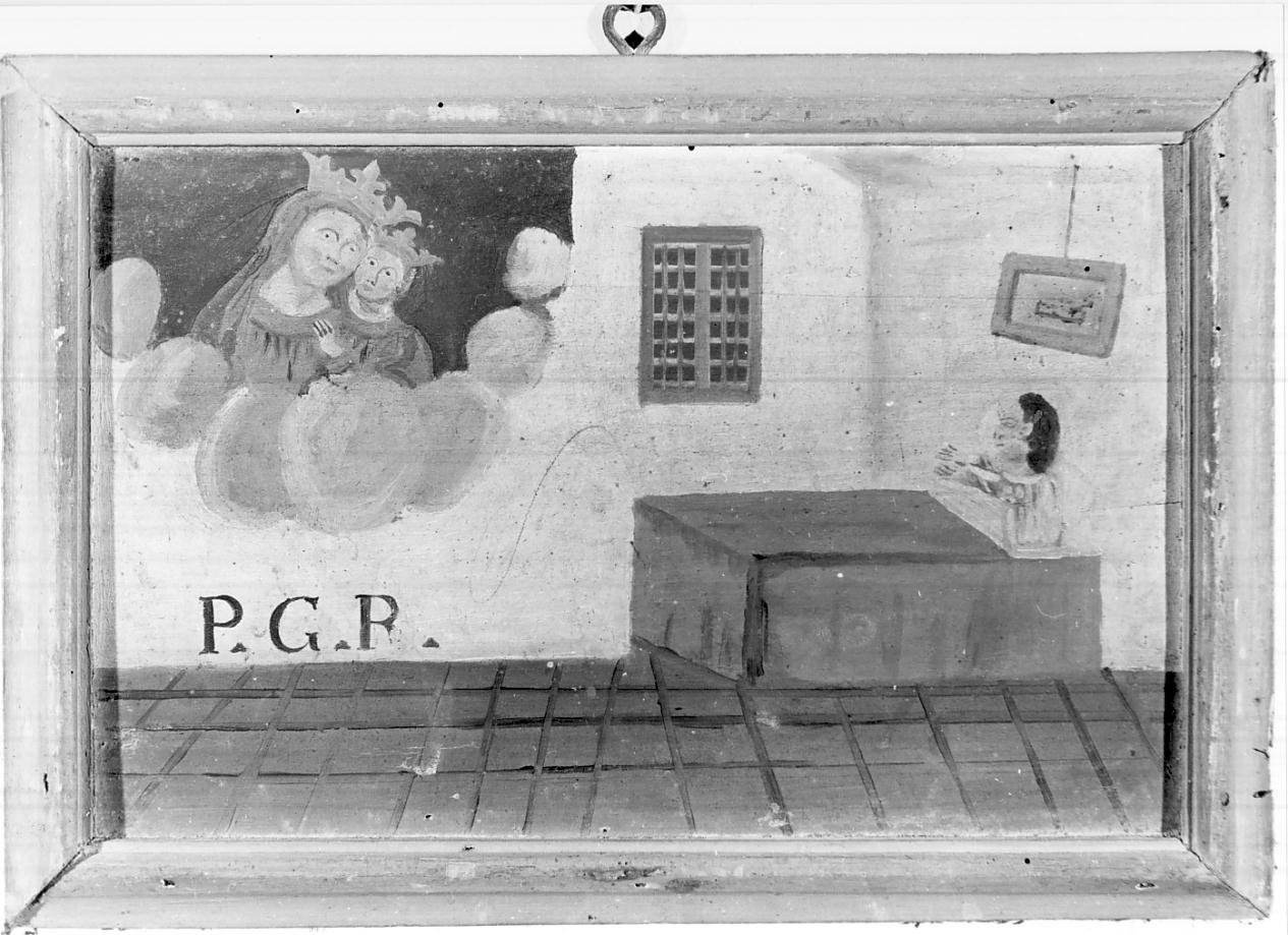 la Vergine e un devoto (ex voto, opera isolata) - ambito italiano (sec. XVIII)