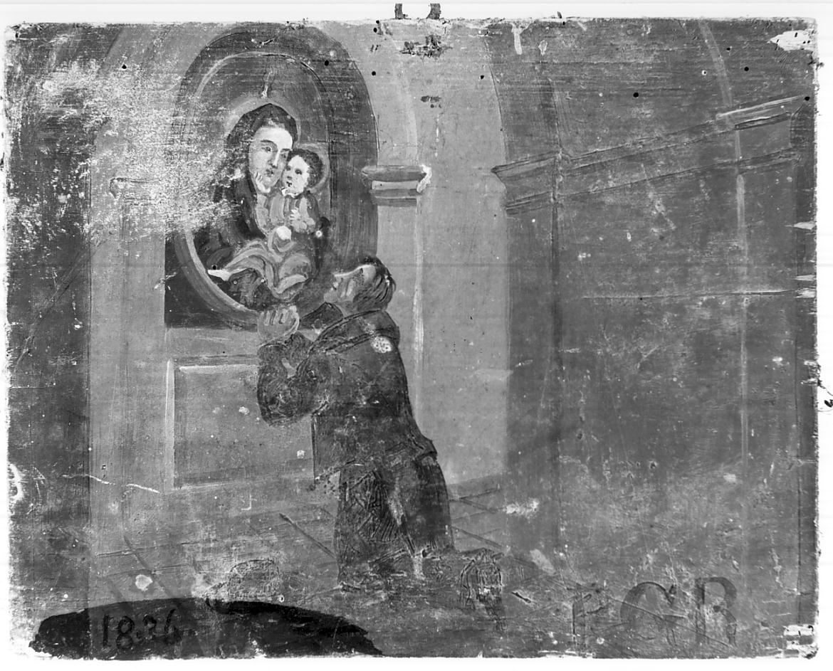 la Vergine e un devoto (ex voto, opera isolata) - ambito italiano (sec. XIX)