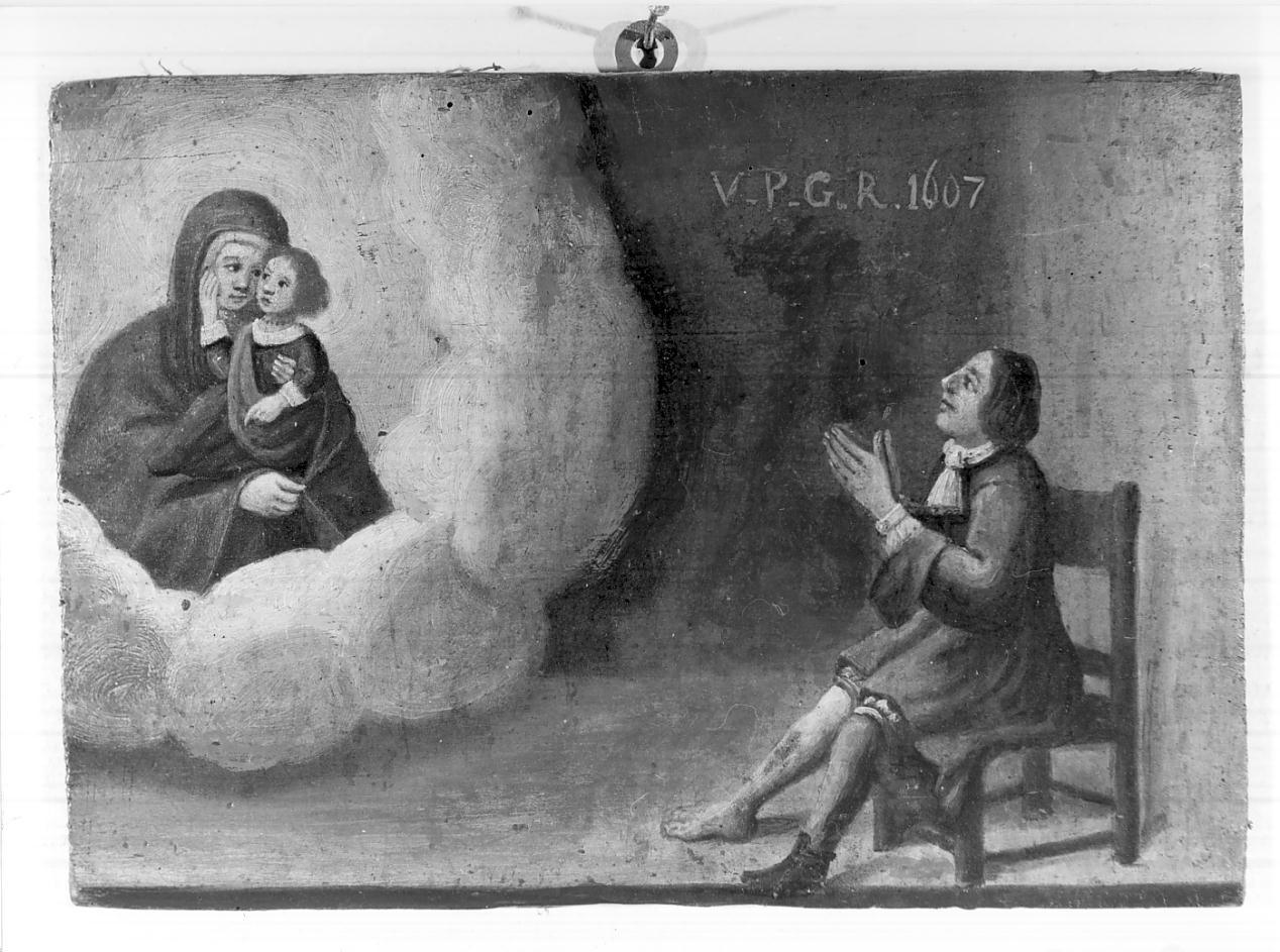 la Vergine e un devoto (ex voto, opera isolata) - ambito italiano (sec. XVII)