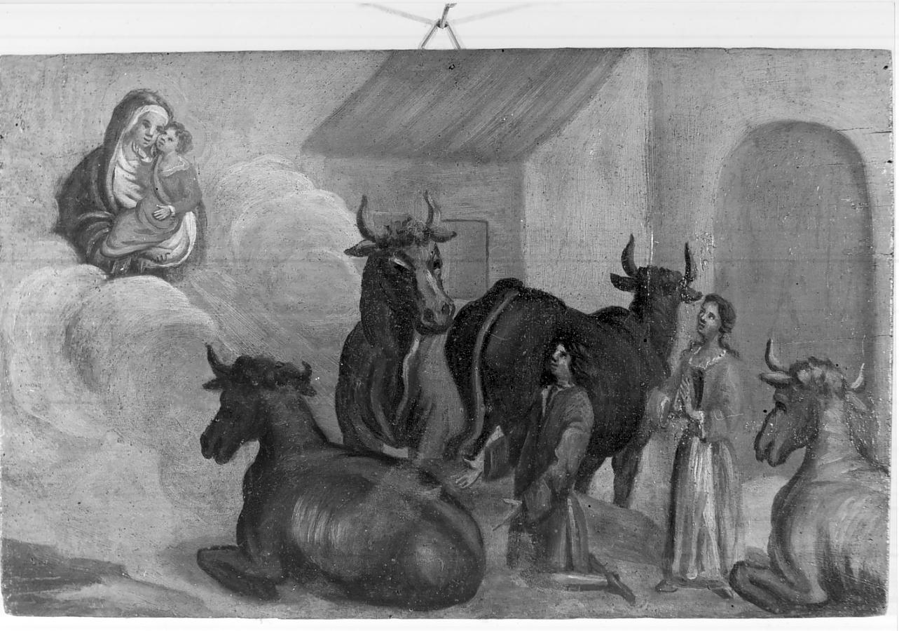 la Vergine salva il bestiame di due devoti (ex voto, opera isolata) - ambito italiano (seconda metà sec. XVIII)