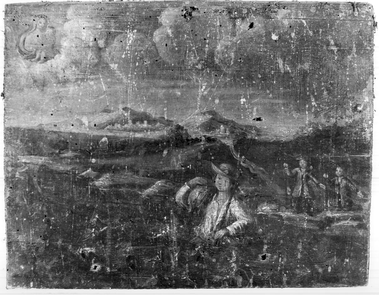 la Vergine invocata da alcuni contadini (ex voto, opera isolata) - ambito italiano (seconda metà sec. XVIII)