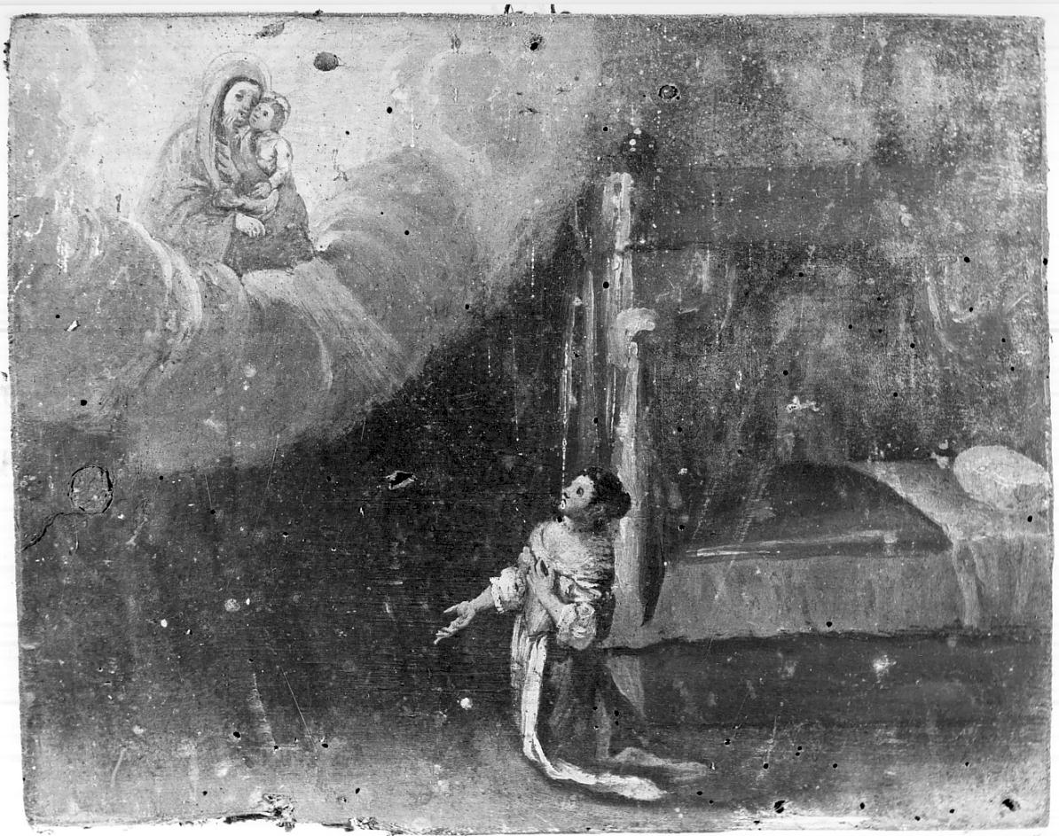la Vergine e una devota (ex voto, opera isolata) - ambito italiano (seconda metà sec. XVII)