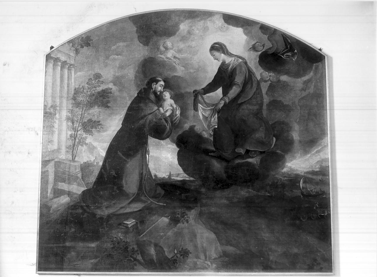 Sant'Antonio; la Vergine il Bambino (dipinto, opera isolata) di Borgani Francesco (attribuito) (fine sec. XVI)