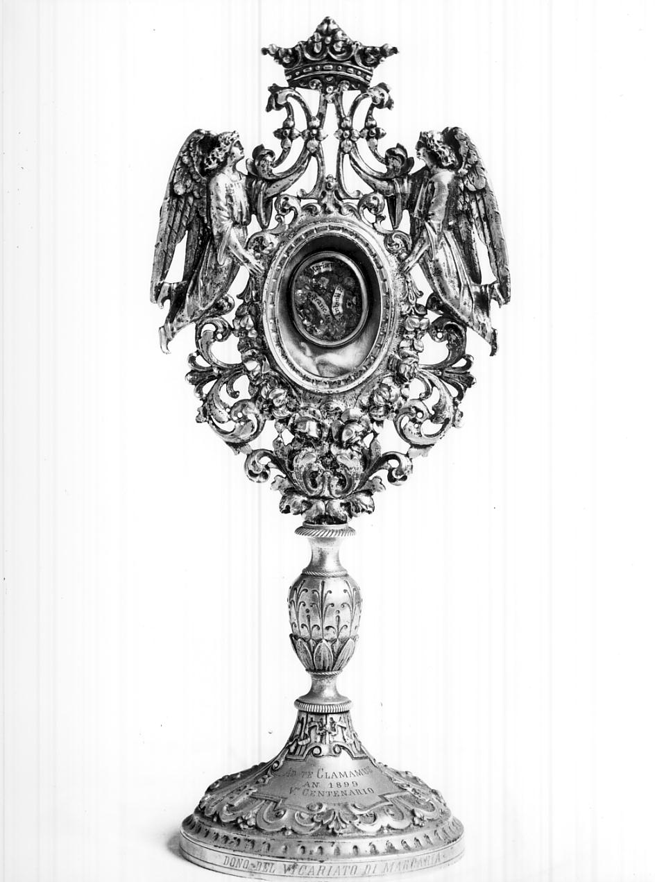 reliquiario-ostensorio, opera isolata - ambito mantovano (sec. XIX)