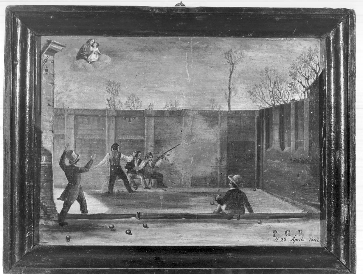 giovani giocatori (ex voto, opera isolata) - ambito italiano (sec. XIX)