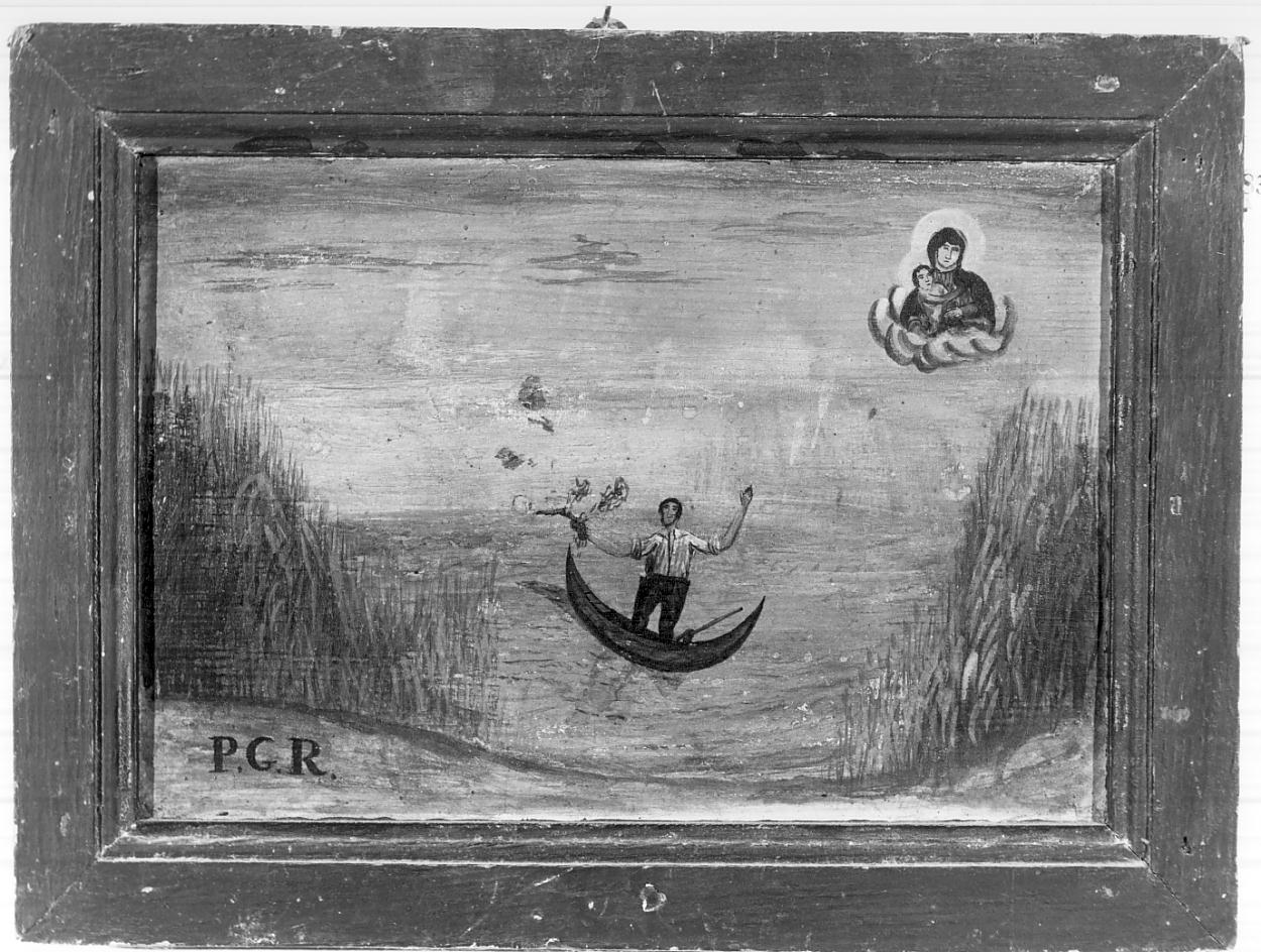 uomo in barca (ex voto, opera isolata) - ambito italiano (sec. XIX)
