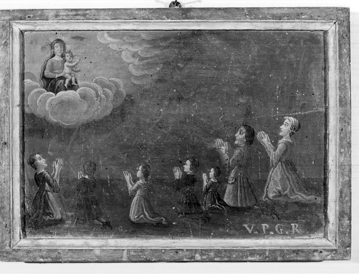 la Vergine e devoti (ex voto, opera isolata) - ambito italiano (seconda metà sec. XVIII)