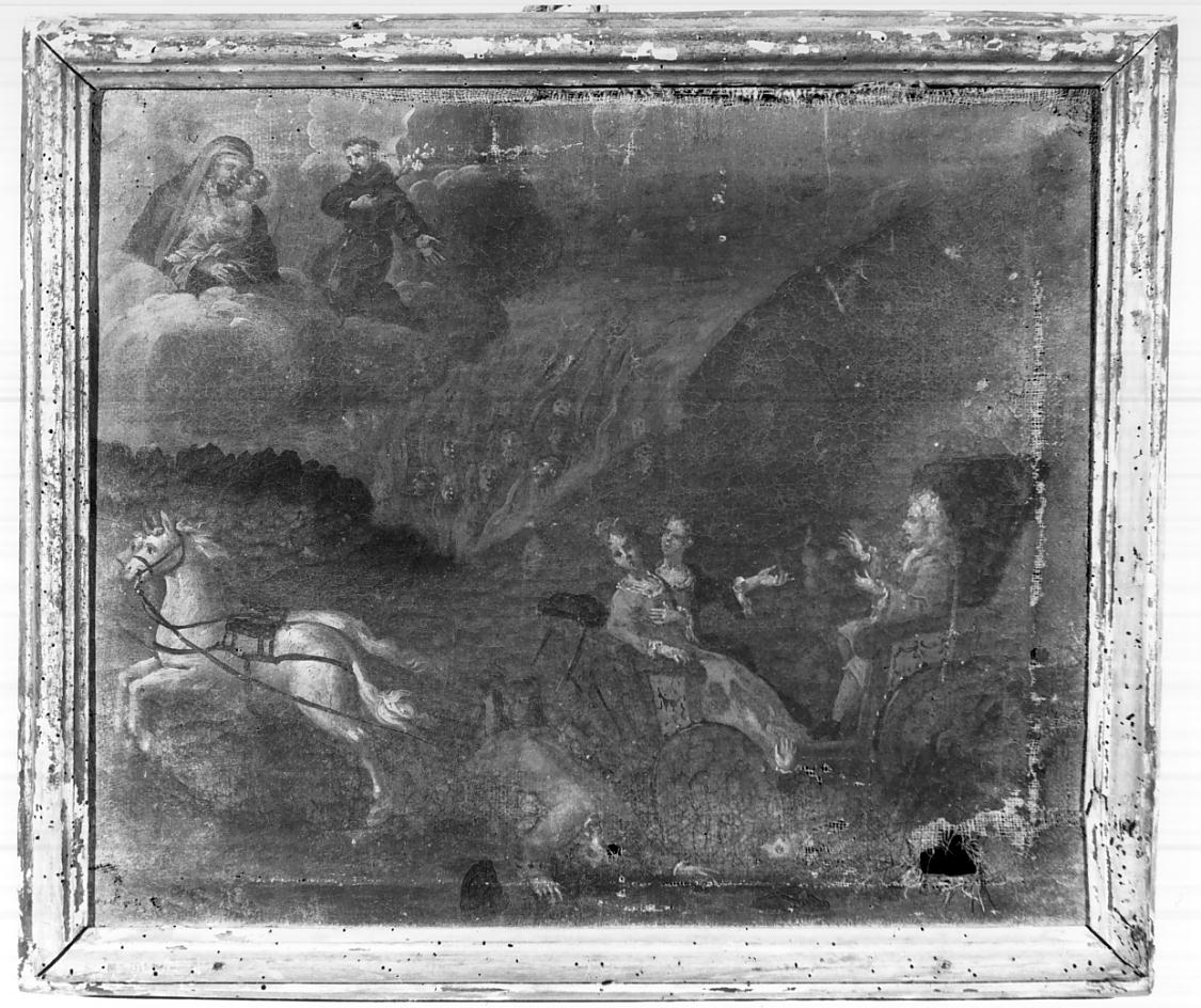 alcune persone travolte da una carrozza (ex voto, opera isolata) - ambito italiano (seconda metà sec. XVIII)