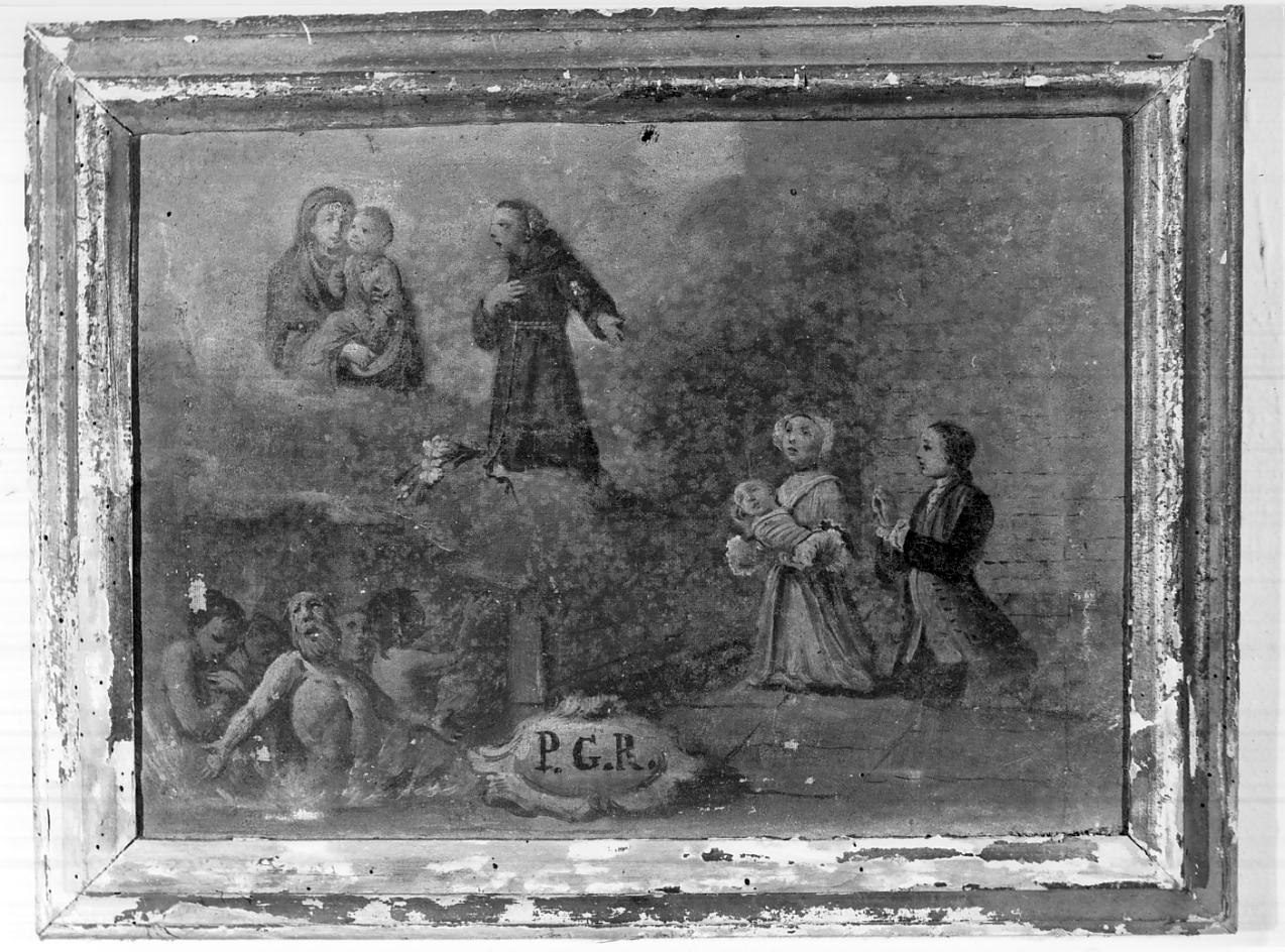 la Madonna e devoti (ex voto, opera isolata) - ambito italiano (fine sec. XVIII)