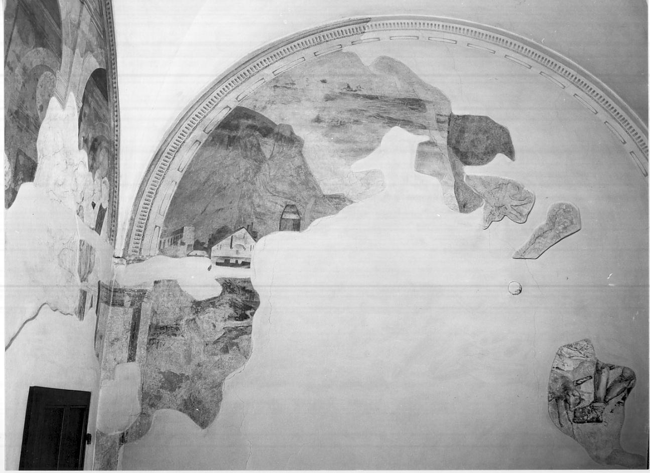 paesaggio e parte di Natività (dipinto, elemento d'insieme) - ambito italiano (seconda metà sec. XV)