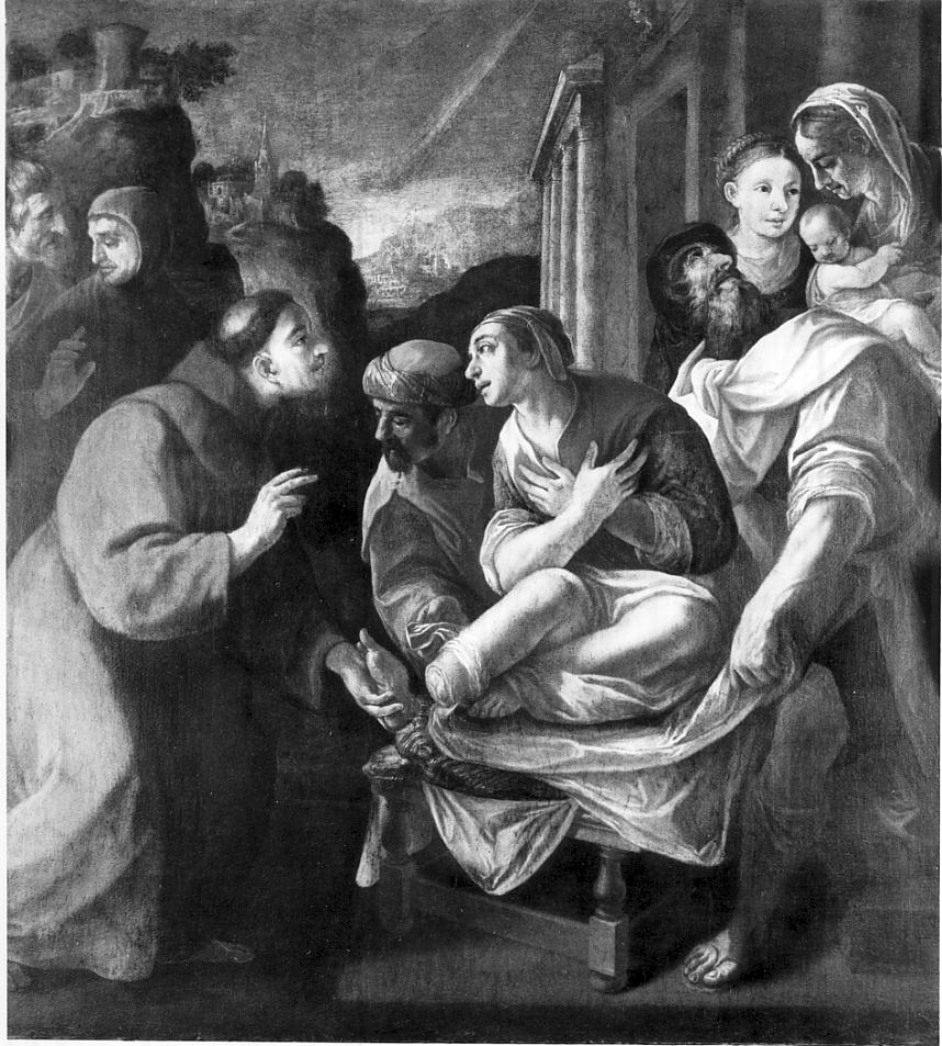 un miracolo di Sant'Antonio (dipinto, opera isolata) di Borgani Francesco (attribuito) (inizio sec. XVII)