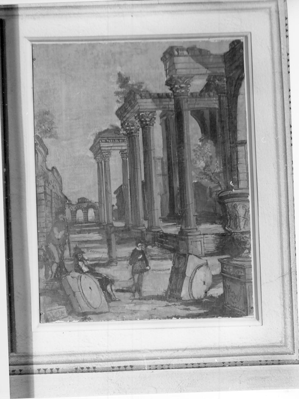 finte architetture con figure (dipinto, opera isolata) - ambito mantovano (ultimo quarto sec. XVIII)
