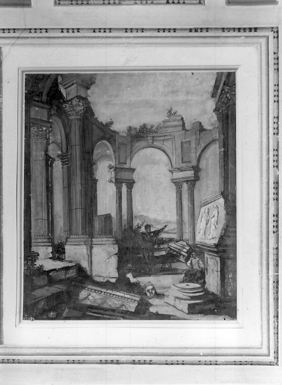 finte architetture con figure (dipinto, opera isolata) - ambito mantovano (ultimo quarto sec. XVIII)