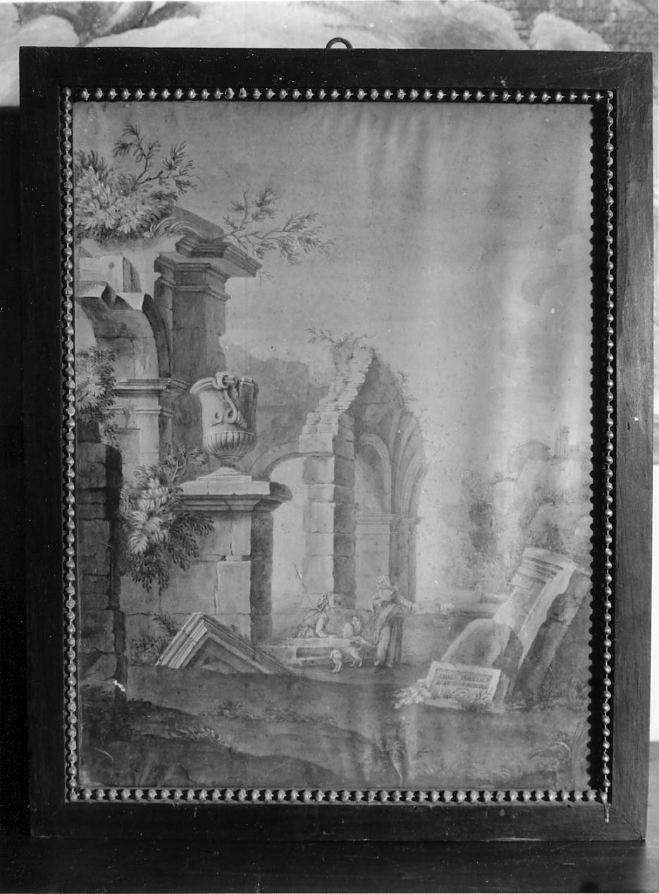 paesaggio con rovine e figure (dipinto, opera isolata) di Sanvitale Amalia (inizio sec. XIX)