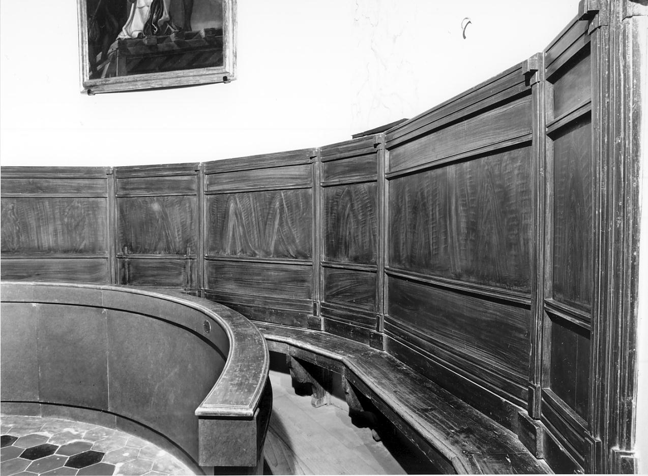 stalli del coro, opera isolata - ambito mantovano (seconda metà, secondo quarto, terzo quarto sec. XVIII, sec. XX, sec. XX)