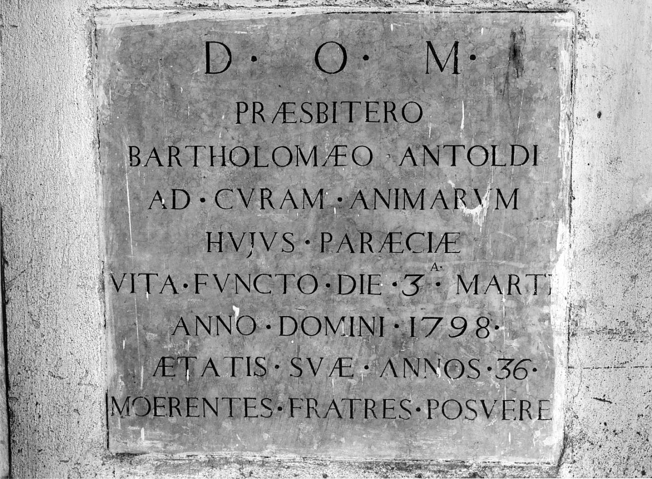 lapide, opera isolata - ambito mantovano (fine sec. XVIII)