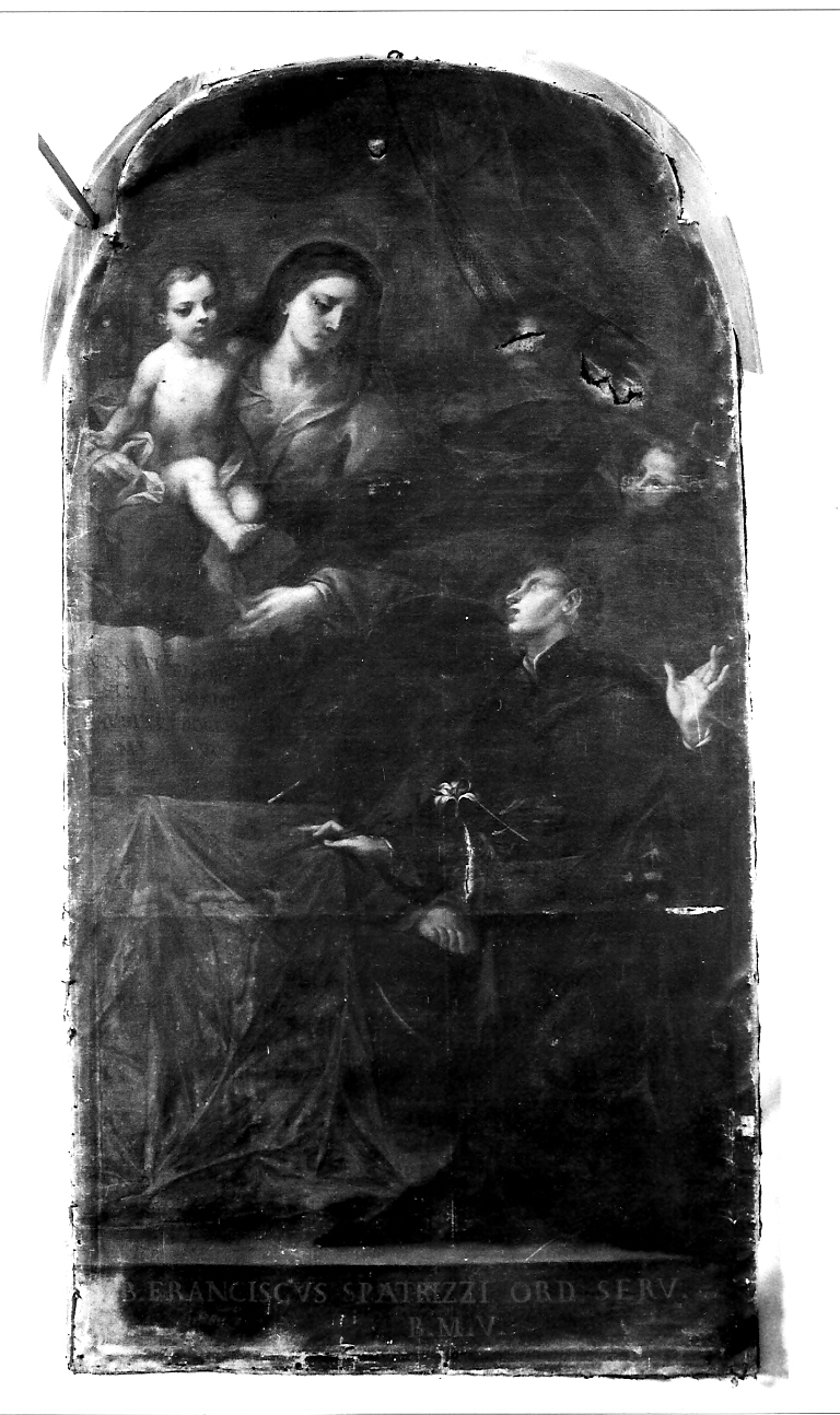 Beata Vergine Maria e Beato Francesco Patrizi (dipinto, opera isolata) di Fabbri Pietro detto dell'Oboe (sec. XVIII)