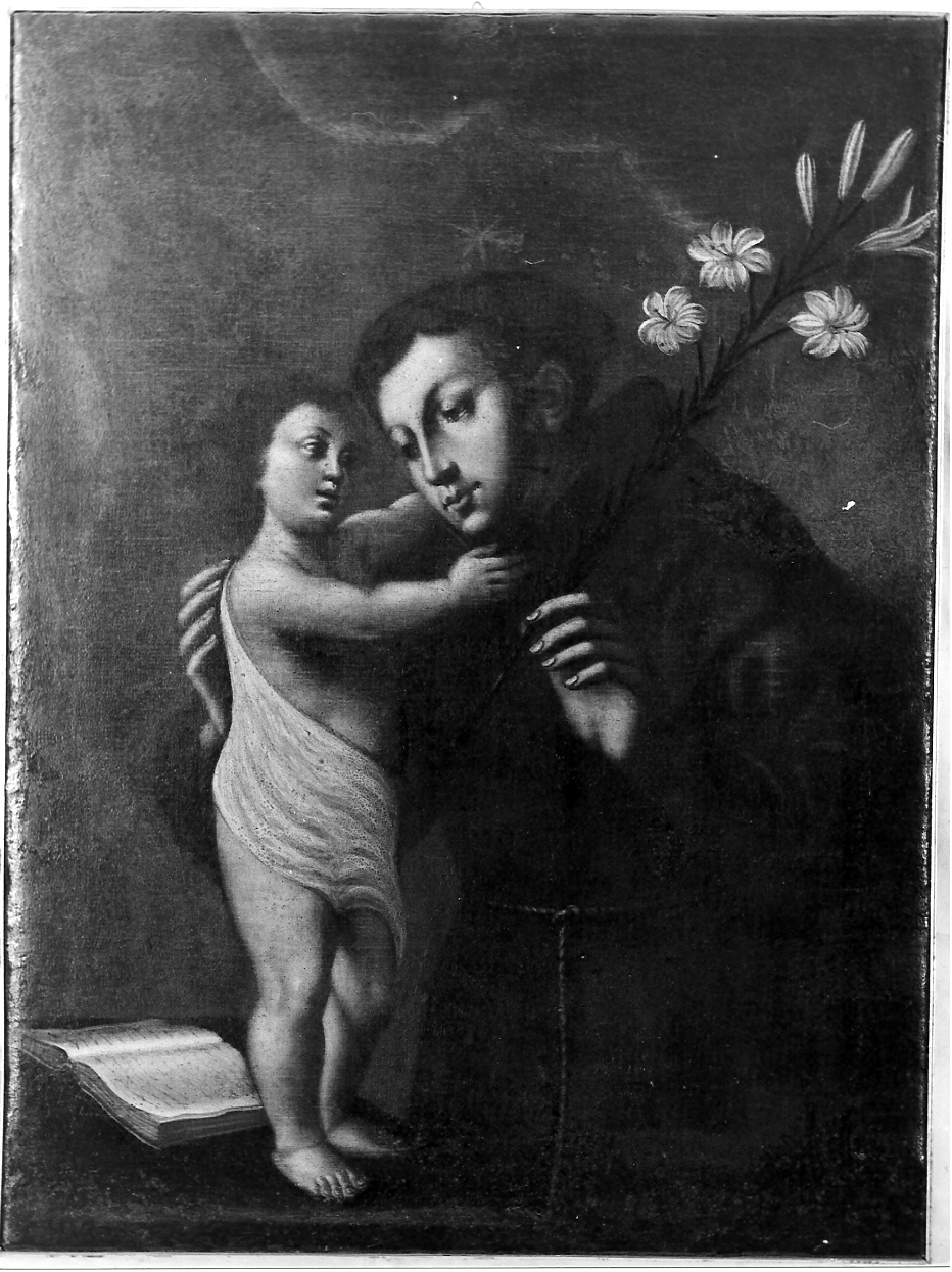 Sant'Antonio da Padova con il bambino (dipinto, opera isolata) - ambito italiano (sec. XVIII)