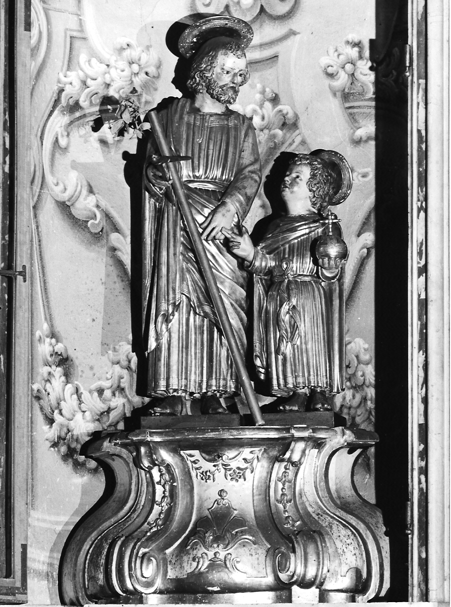 San Giuseppe e Gesù Bambino (gruppo scultoreo, opera isolata) - ambito mantovano (sec. XVII)