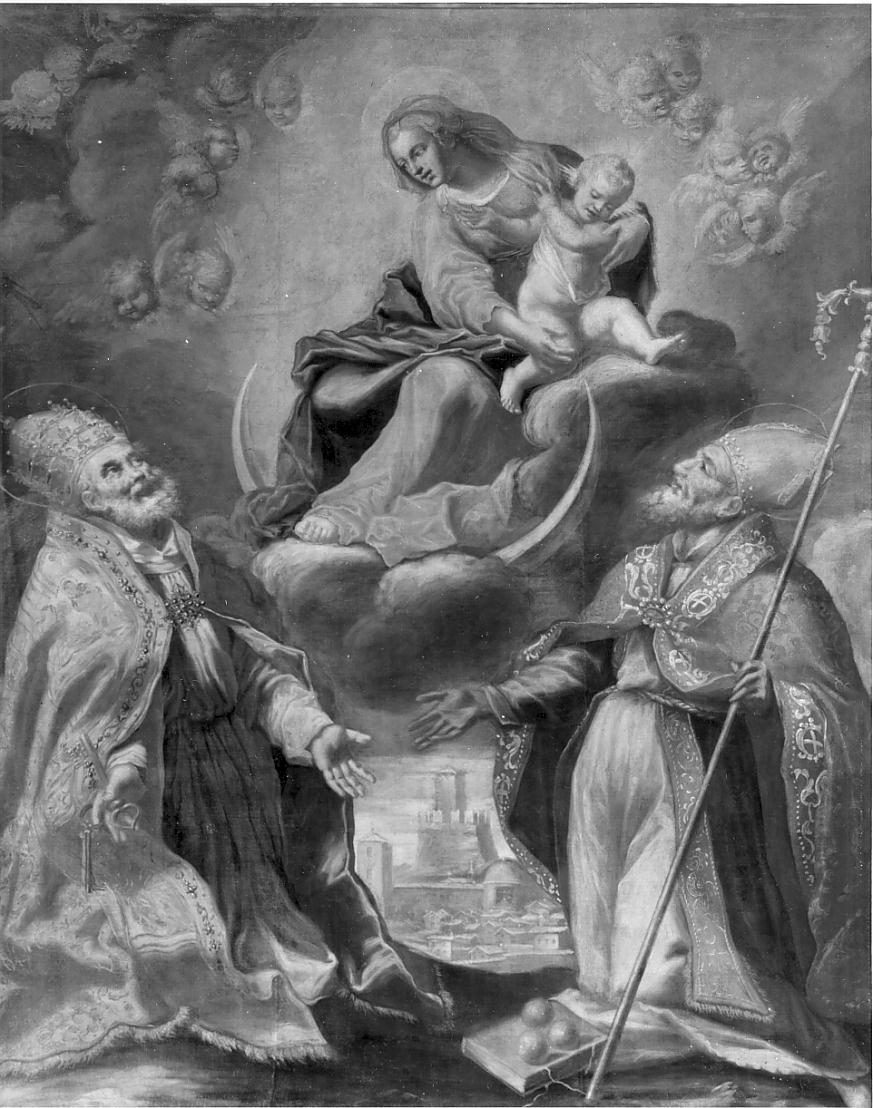 la Vergine col Bambino, S. Pietro, S. Nicola (dipinto, opera isolata) - ambito italiano (prima metà sec. XVII)