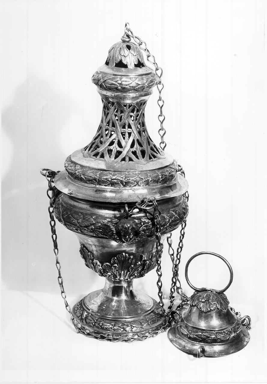 servizio per incensazione, insieme - ambito italiano (inizio sec. XIX)