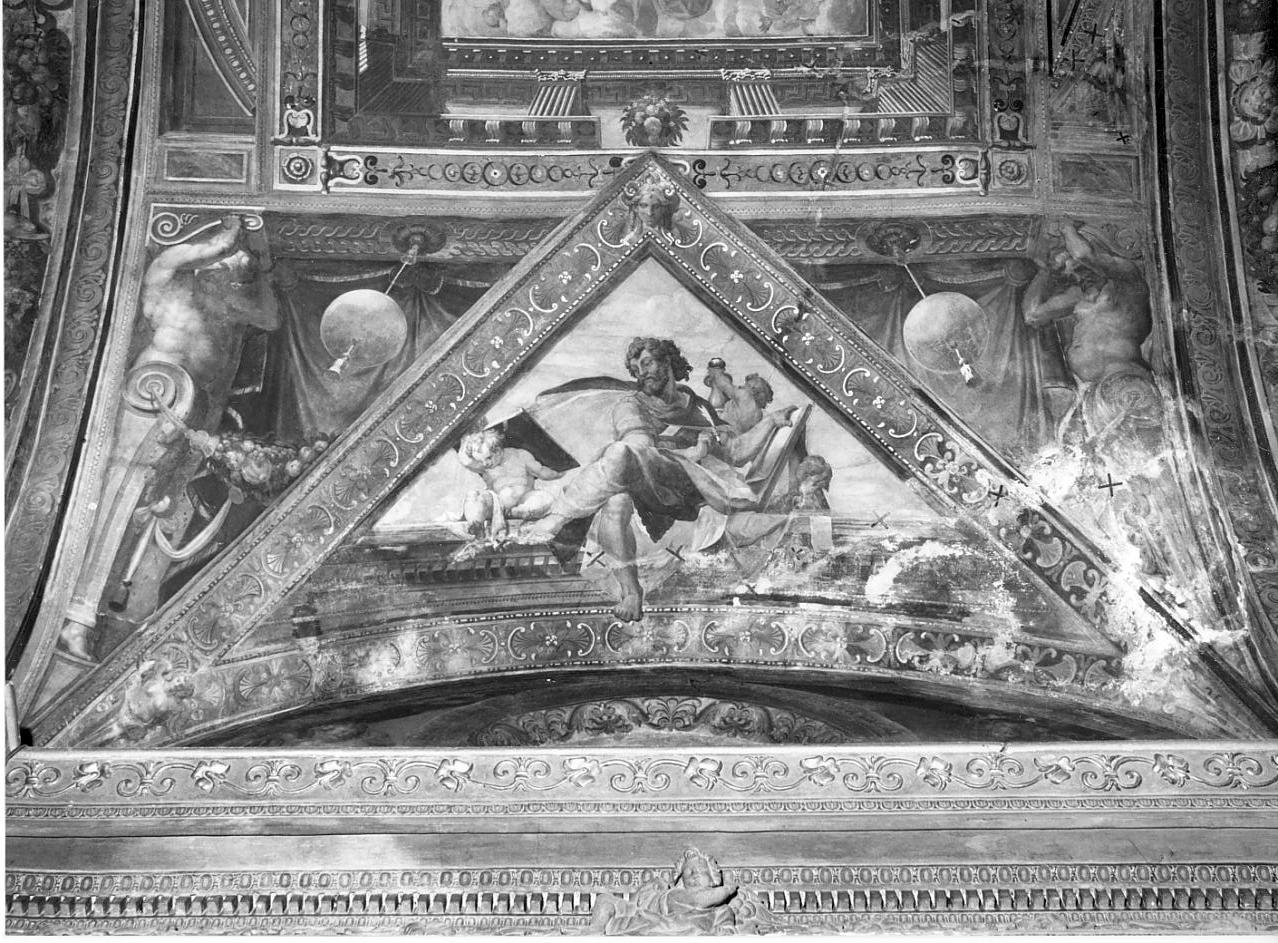 Profeta con figure decorative (dipinto, elemento d'insieme) di Samacchini Orazio (fine sec. XVI)