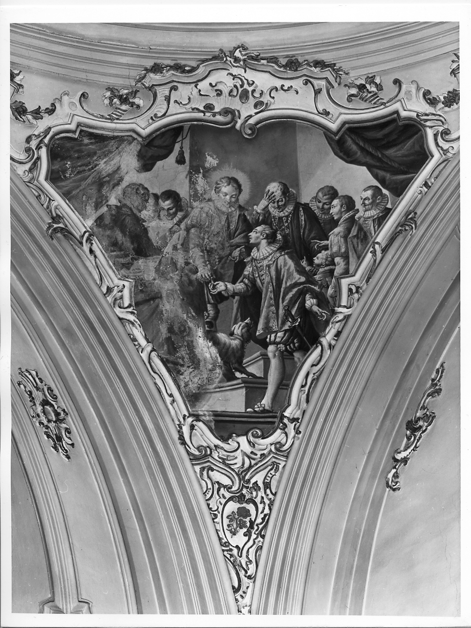 Scena della vita di San Luigi Gonzaga (dipinto, elemento d'insieme) di Ceruti Giacomo detto Pitocchetto (attribuito) (seconda metà sec. XVIII)