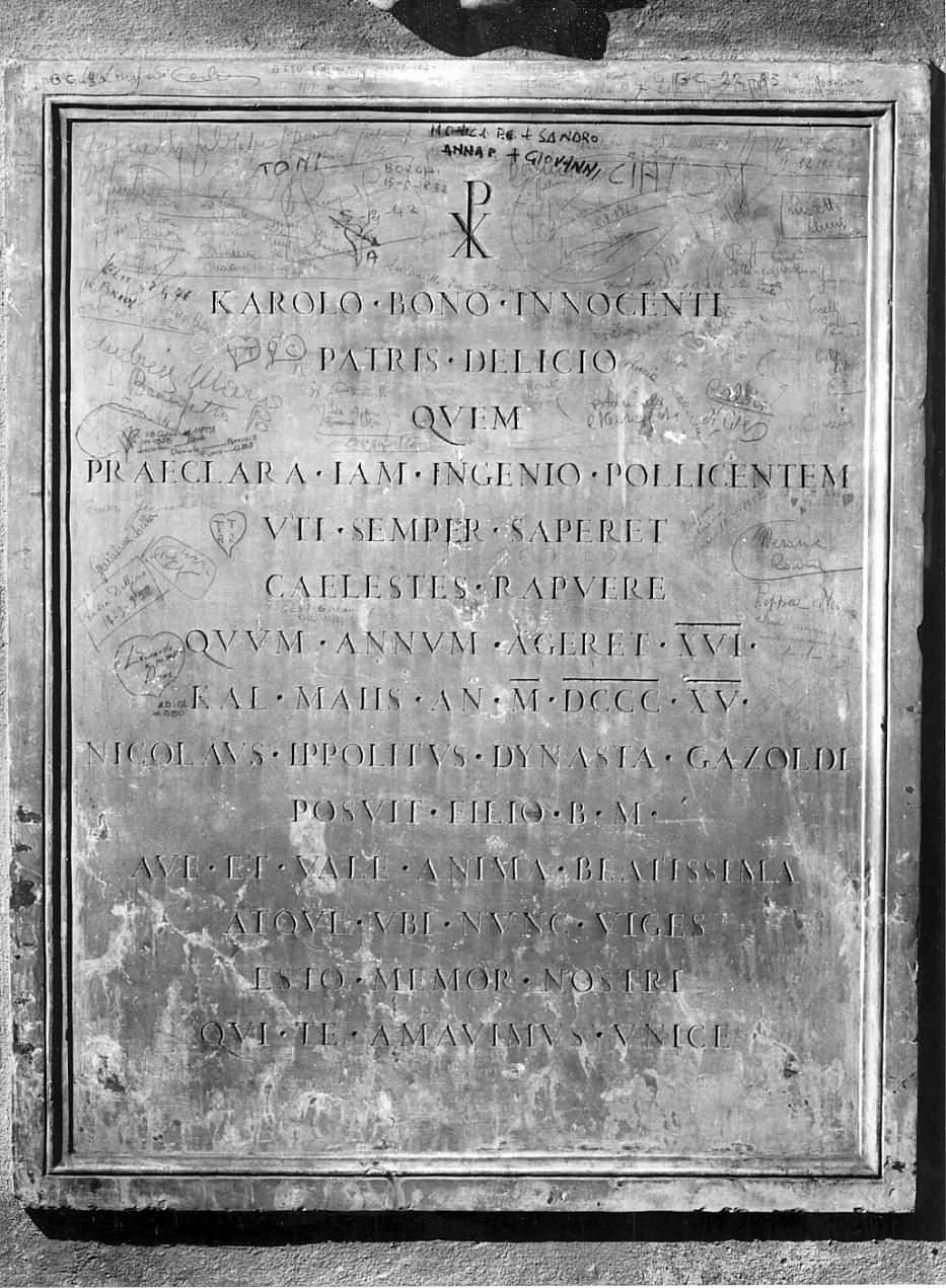 lapide, opera isolata - ambito mantovano (prima metà sec. XIX)