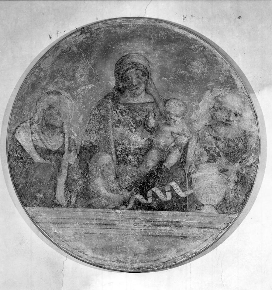 Sacra Famiglia (dipinto, opera isolata) di Mantegna Andrea (attribuito), Allegri Antonio detto Correggio (attribuito) (inizio sec. XVI)