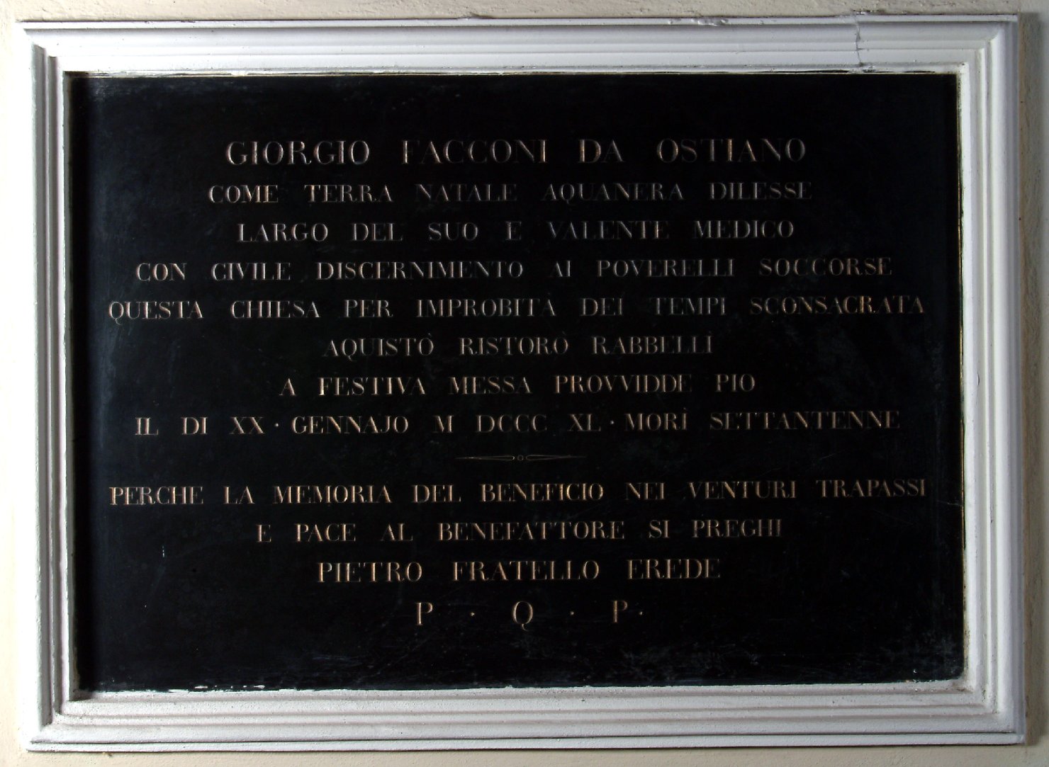 lapide commemorativa, opera isolata - ambito mantovano (sec. XIX)