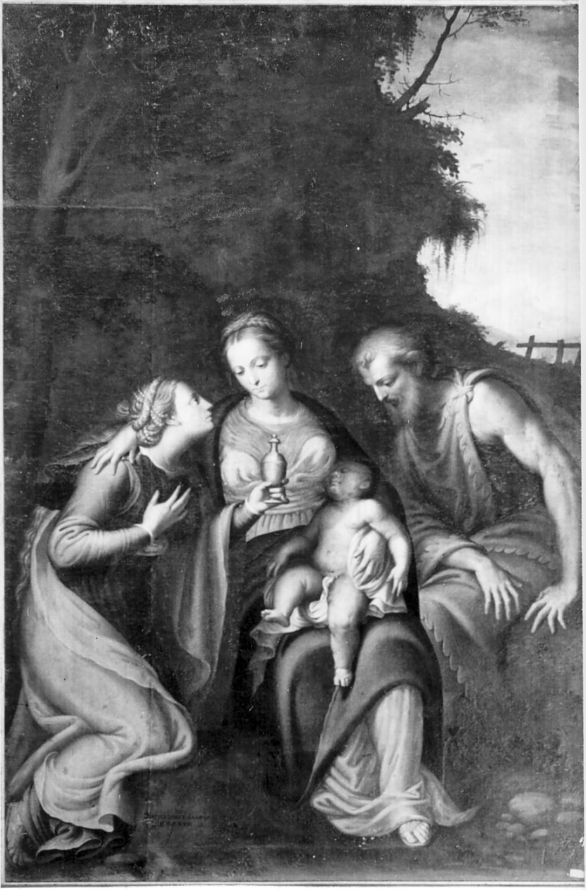Vergine con Bambino, la Maddalena e Lazzaro resuscitato (dipinto, opera isolata) di Campi Bernardino (seconda metà sec. XVI)