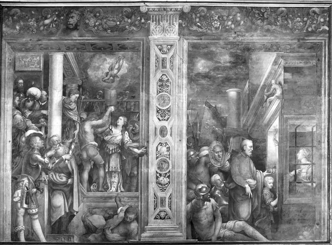 Sant'Agata in carcere visitata da San Pietro (dipinto, elemento d'insieme) di Campi Giulio (prima metà sec. XVI)