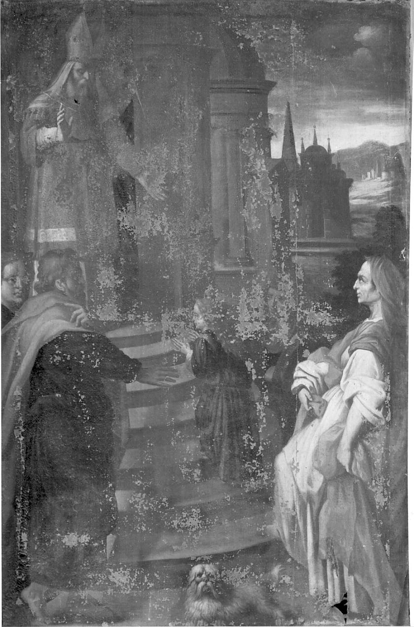 presentazione di Maria Vergine al tempio (dipinto, opera isolata) - ambito italiano (sec. XVII)