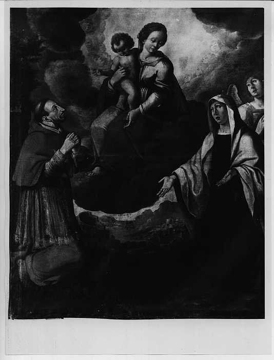 San Carlo Borromeo; Santa Francesca Romana; la Vergine e il Bambino (dipinto, opera isolata) - ambito italiano (inizio sec. XIX)