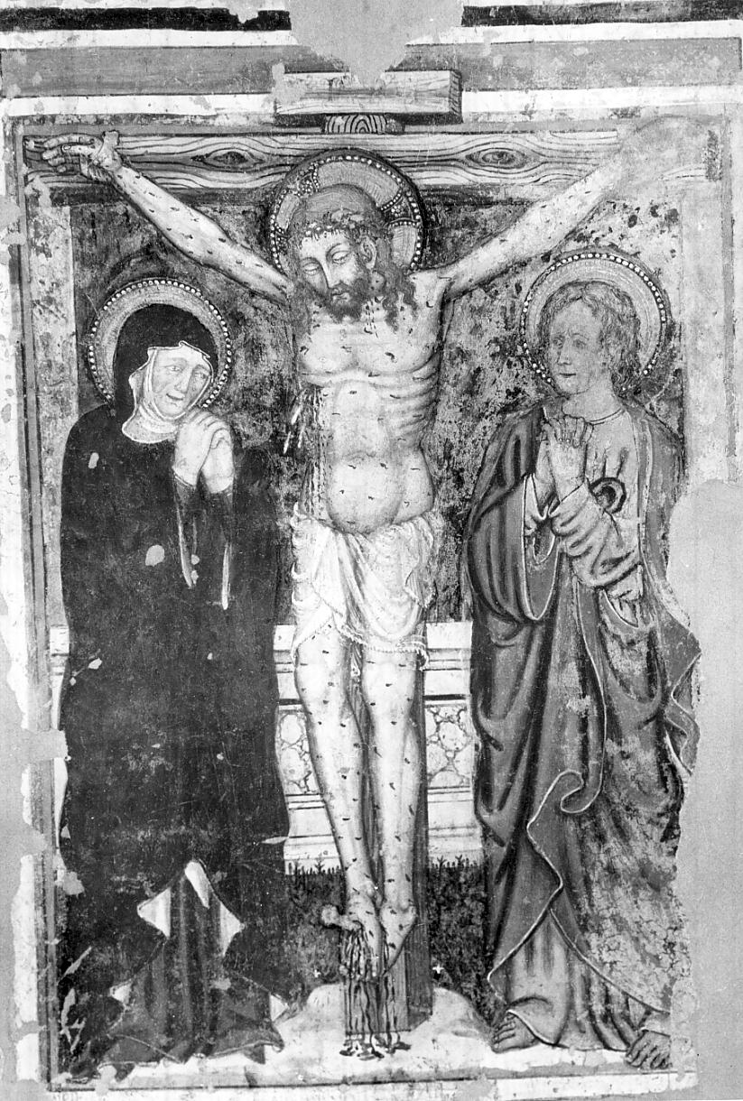 Cristo tra la Vergine e San Giovanni Evangelista (dipinto, opera isolata) - ambito italiano (seconda metà sec. XV)