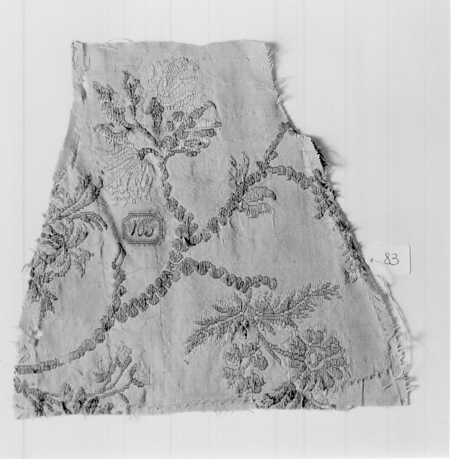 paramento liturgico, frammento - manifattura italiana (terzo quarto sec. XVIII)