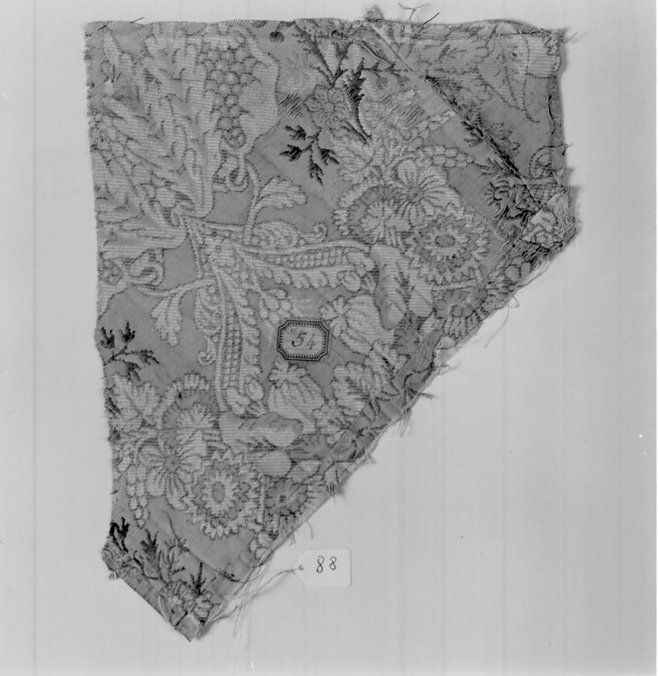 paramento liturgico, frammento - manifattura italiana, manifattura francese (secondo quarto sec. XVIII)