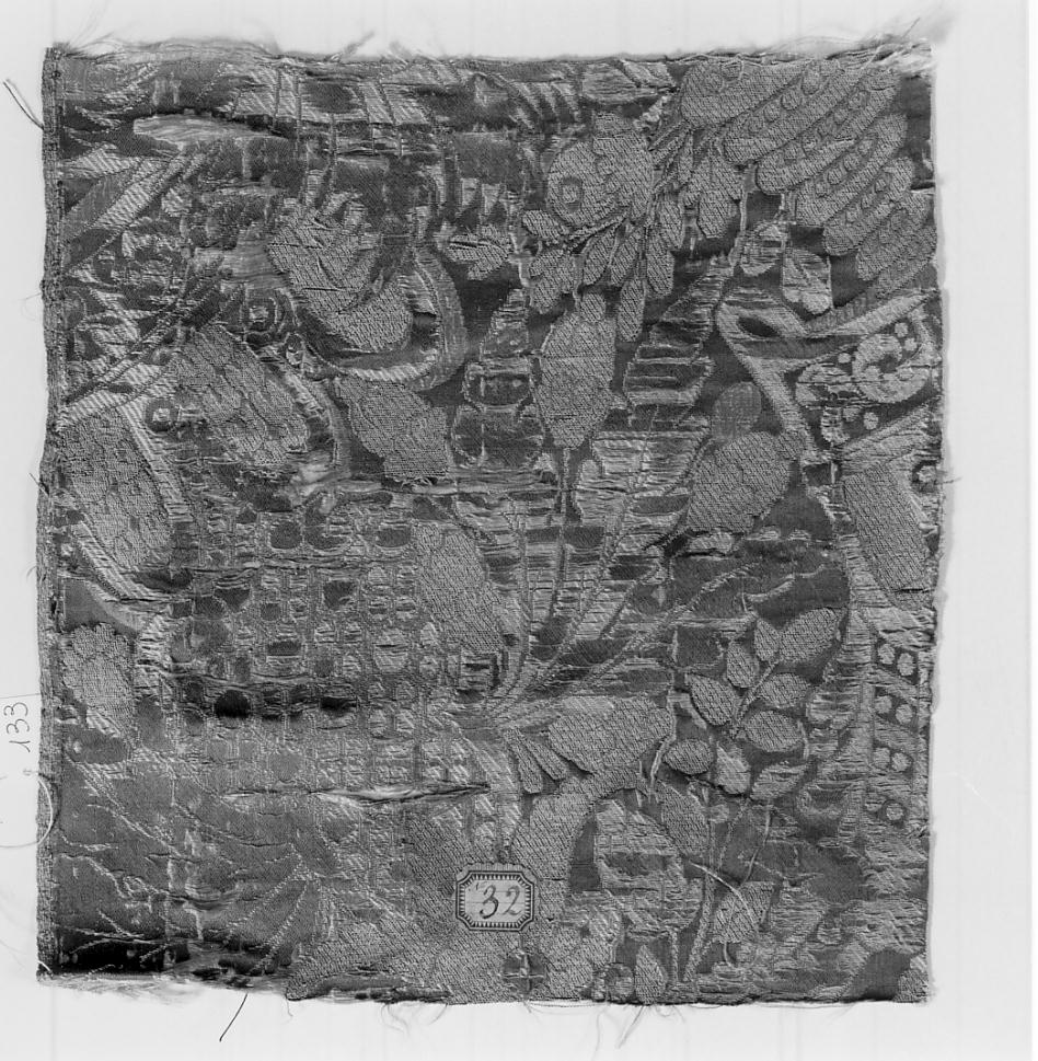 tessuto, frammento - manifattura italiana, manifattura francese (sec. XVIII)