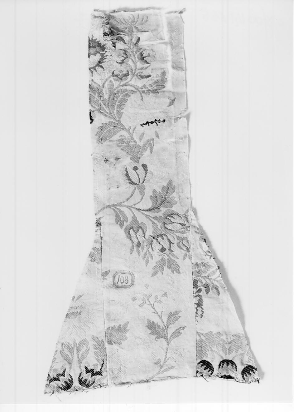 stola, frammento - manifattura italiana, manifattura francese (seconda metà sec. XVIII)