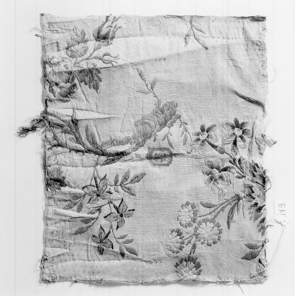 tessuto, frammento - manifattura italiana, manifattura francese (seconda metà sec. XVIII)