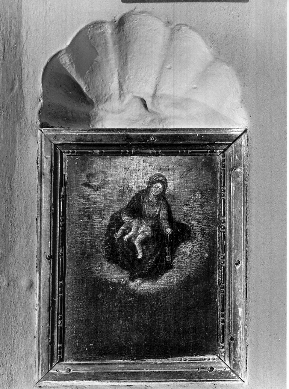 angeli adoranti il Santissimo/ Madonna del Carmelo (cassetta per elemosine, serie) - ambito mantovano (prima metà sec. XIX)