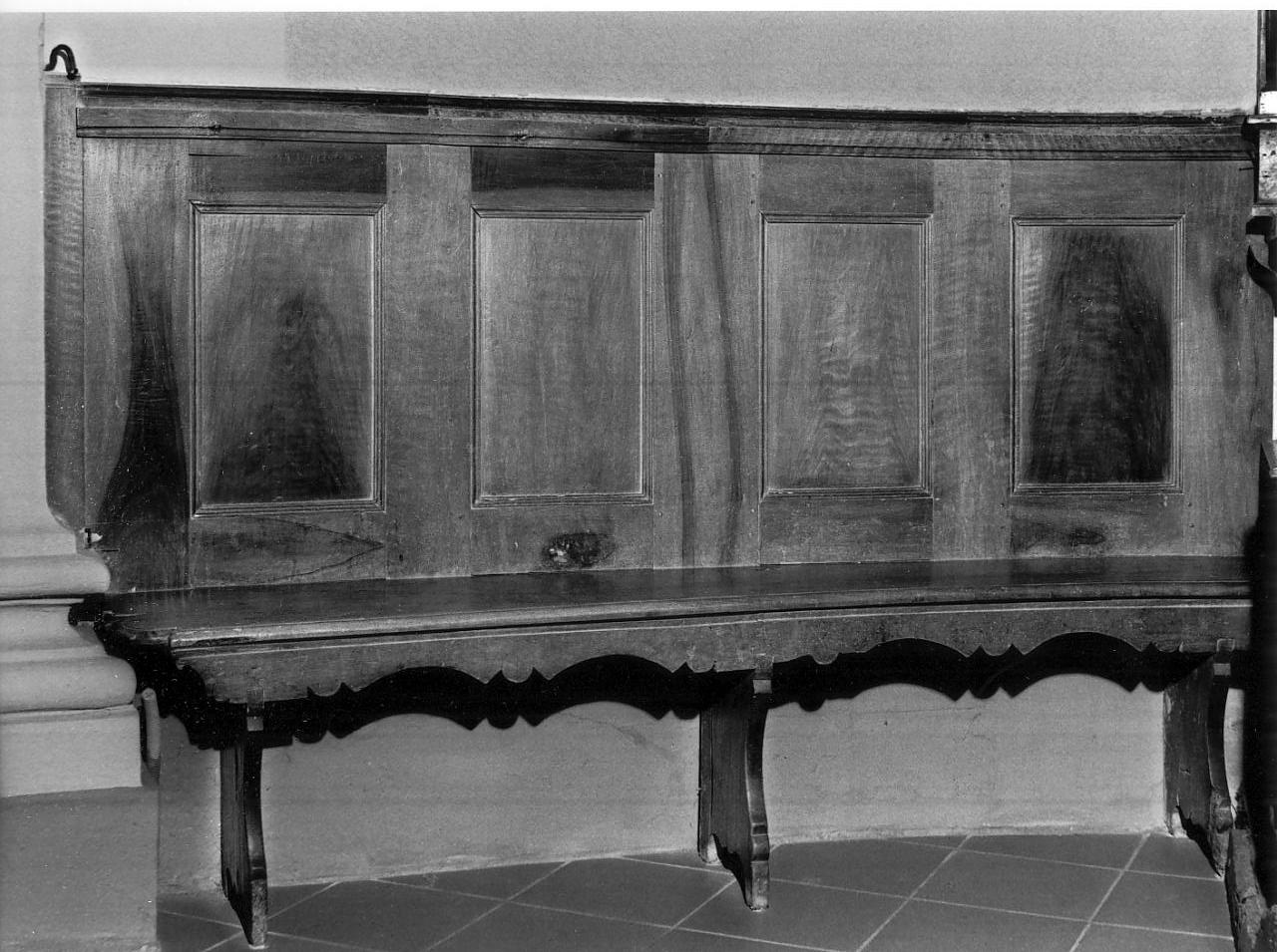 stalli del coro, elemento d'insieme - bottega mantovana (fine/inizio secc. XVIII/ XIX)