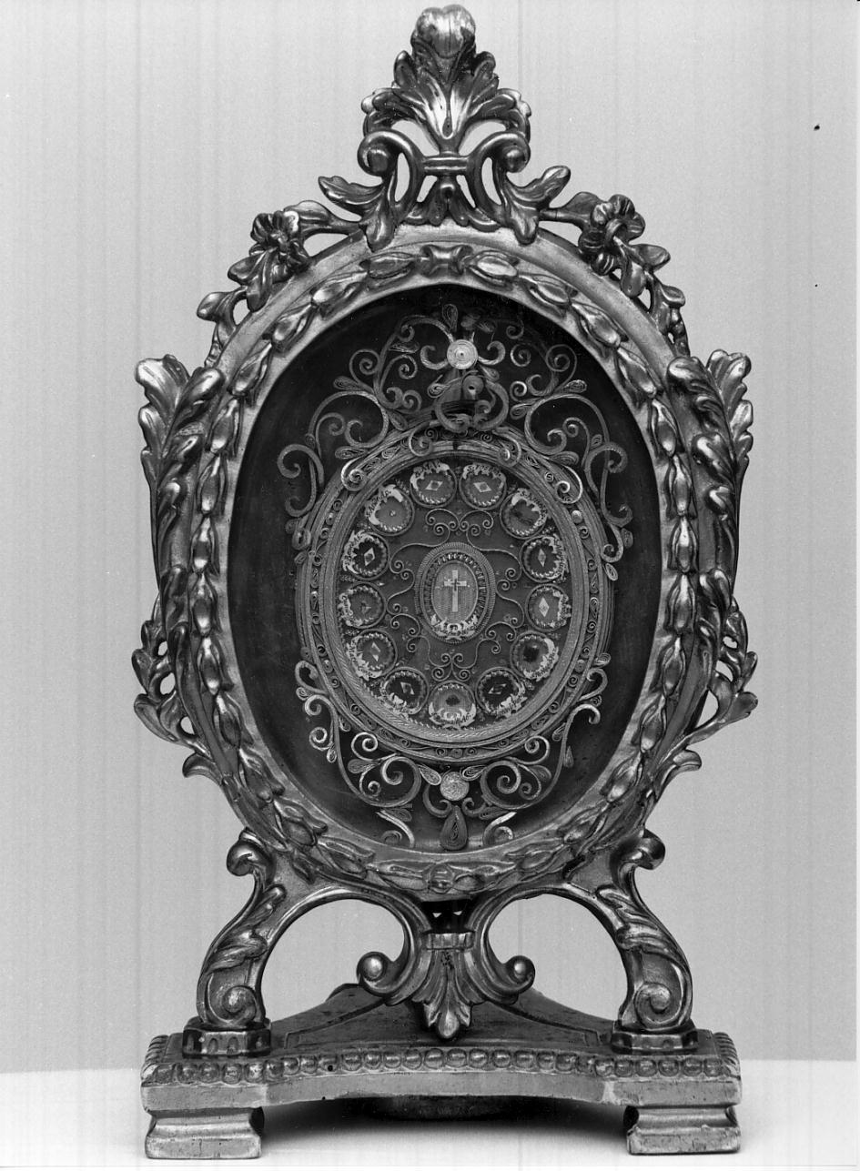 reliquiario - a tabella, opera isolata - bottega mantovana (fine/inizio secc. XVIII/ XIX)