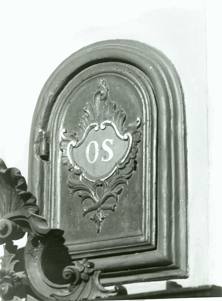 anta di armadietto per oli santi, opera isolata - ambito lombardo (prima metà sec. XIX)