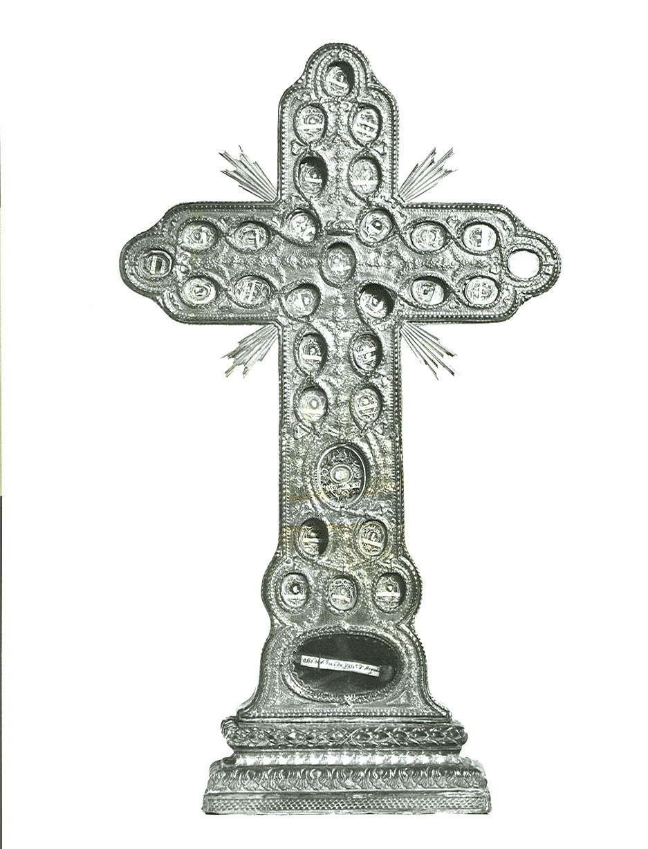 reliquiario - a croce, opera isolata - ambito italiano (seconda metà sec. XVIII)